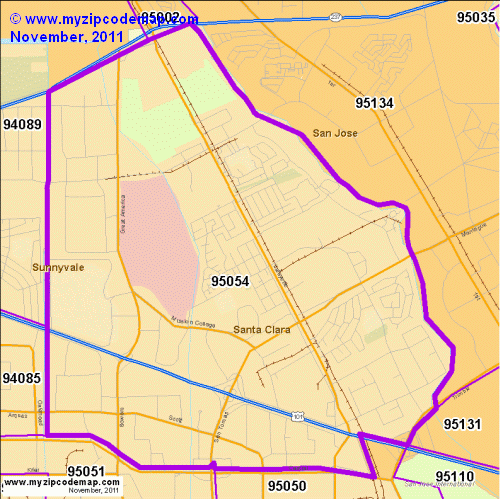 map of 95054
