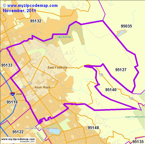 Zip Code Map of 95127 - Demographic profile, Residential, Housing ...