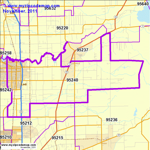 Zip Code Map of 95240 - Demographic profile, Residential, Housing Information etc.