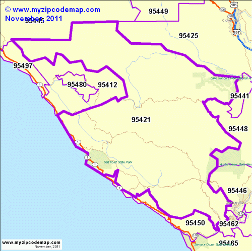 map of 95421