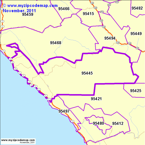 map of 95445