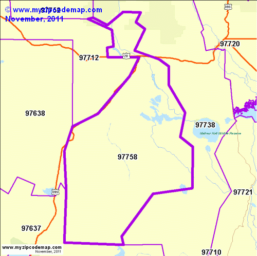 map of 97758