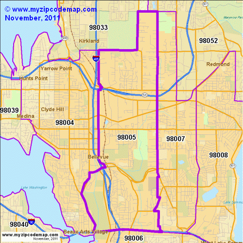 Zip Code Map Of 98005 Demographic Profile Residential Housing
